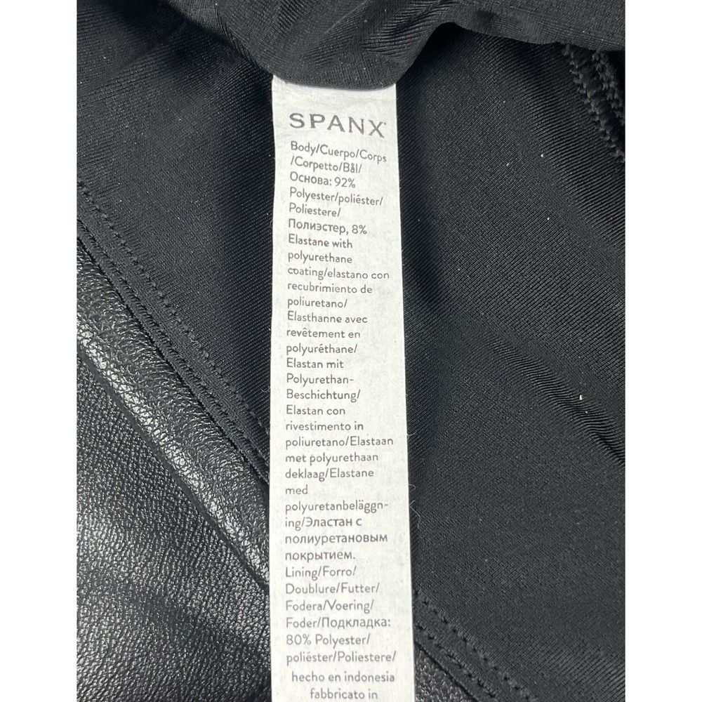 Spanx Faux Leather Bootcut Pants Sz XL Slimming Shaping Stretch Elastic‎ Waist - Picture 8 of 10